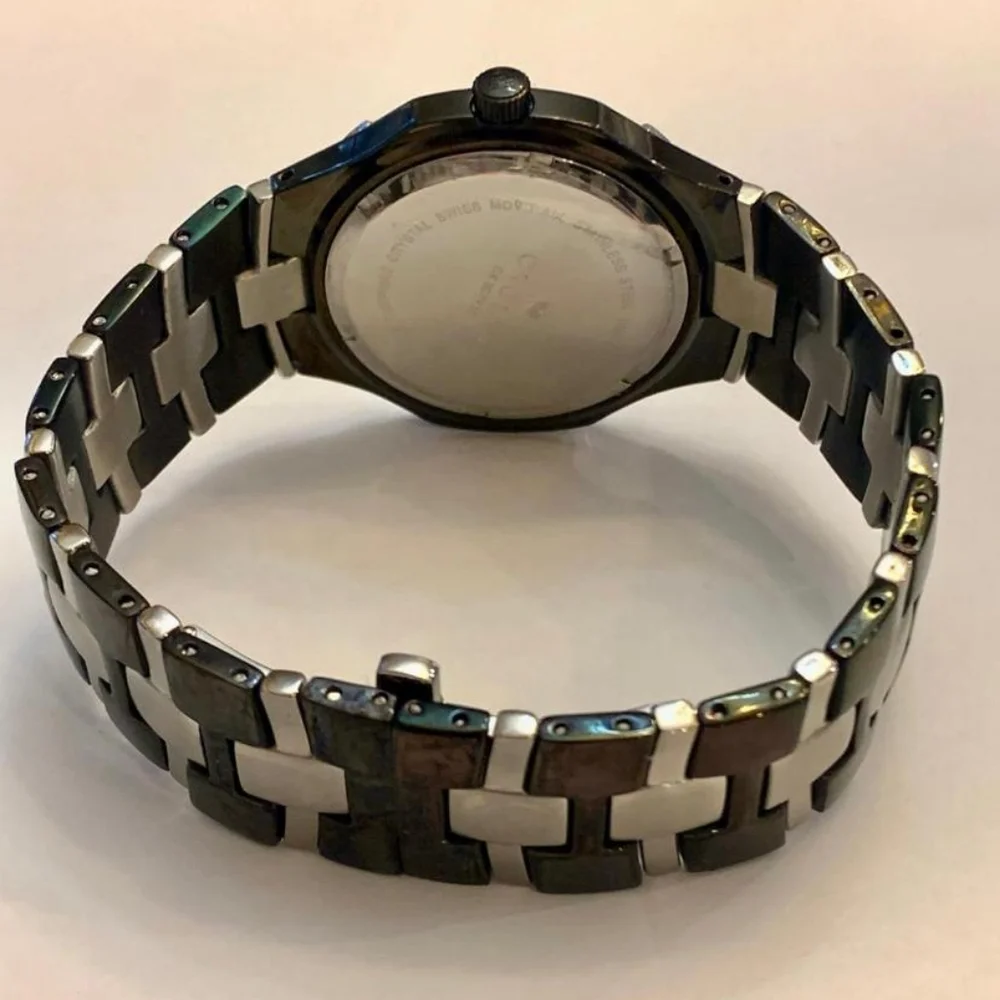 Croton Men's Diamond Black & Silver Watch CR307930